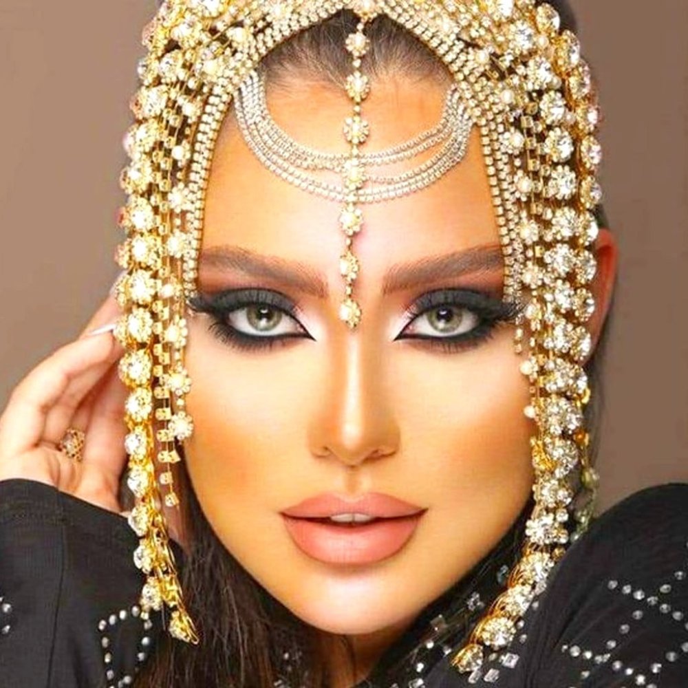 Crystal Tassel Head Chain Jewelry Women Halloween Flapper Forehead Cap Headpiece